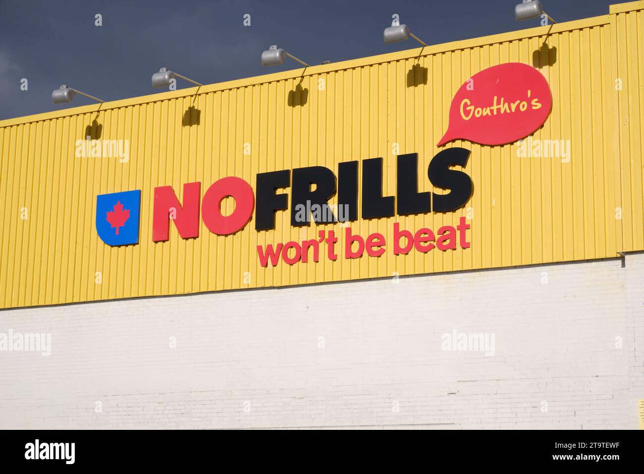 Sign of NoFrills grocery store  in Dartmouth, Canada Stock Photo