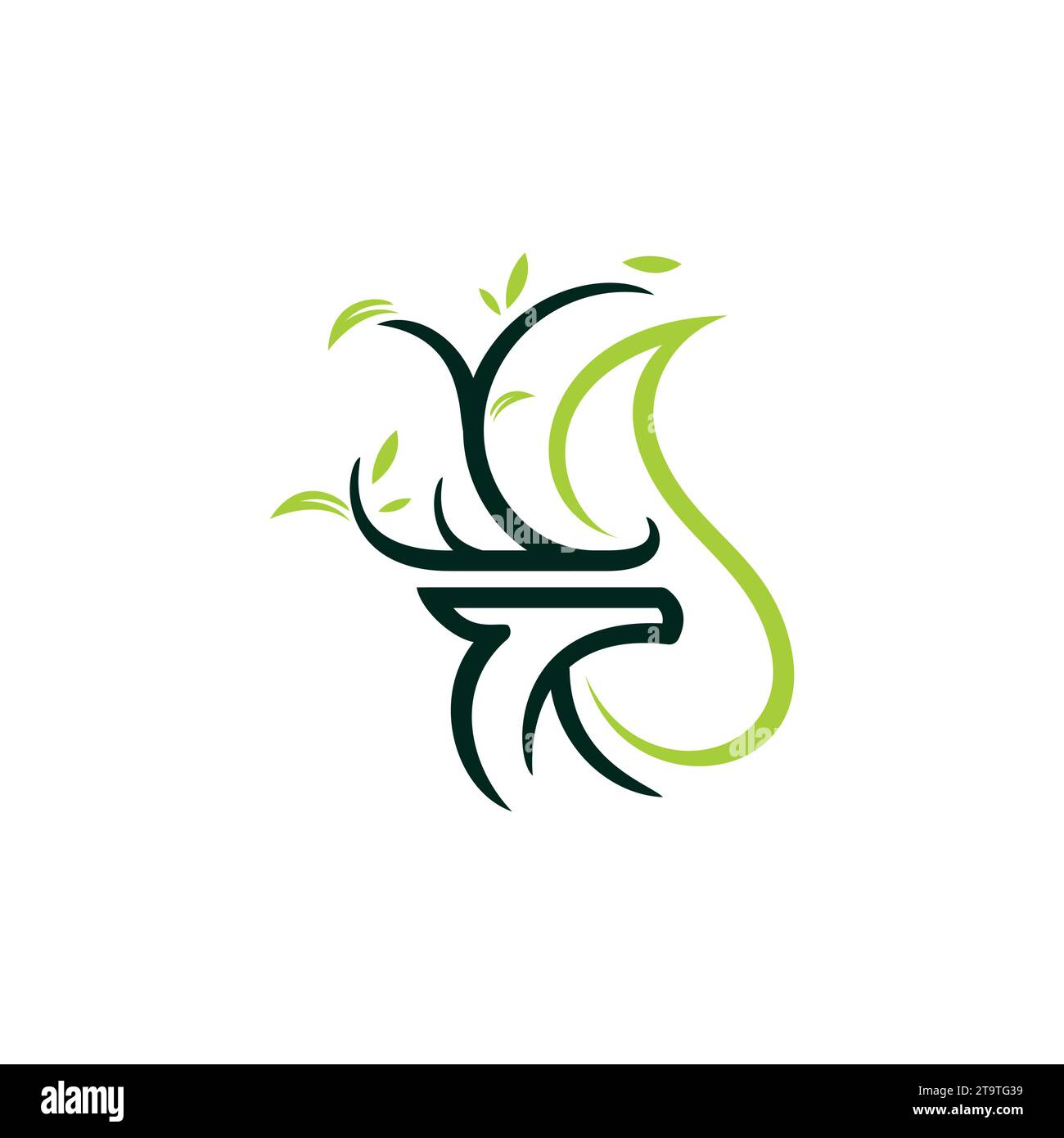 Deer Nature Logo Combination Deer and Growth Tree Stock Vector