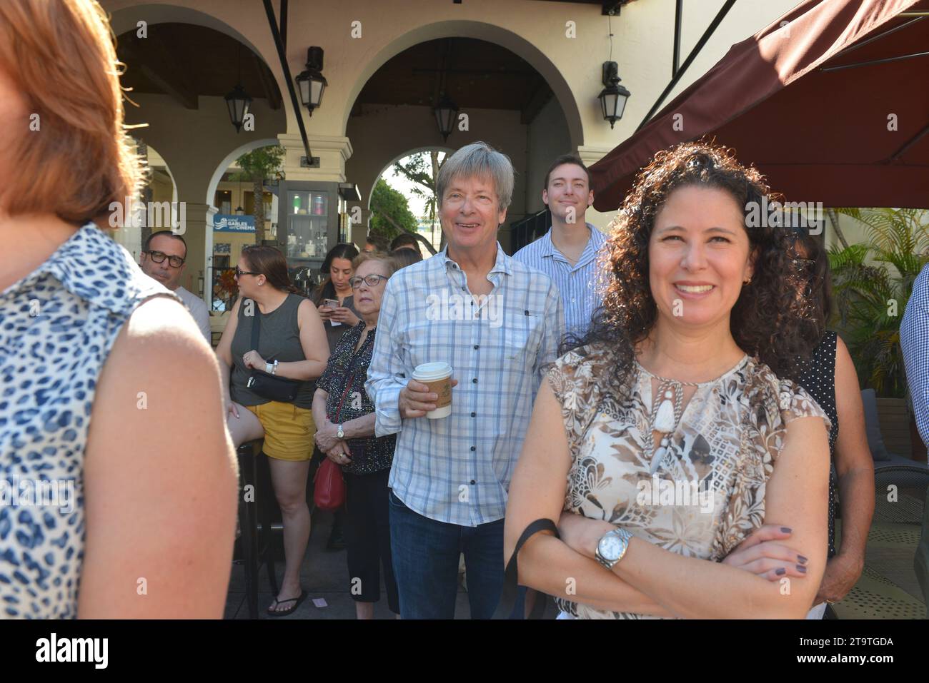 Coral Gables, USA. 25th Nov, 2023. CORAL GABLES, FLORIDA - NOVEMBER 25: Dave Barry (C) attends the celebrated and launch of Books & Books Literary new nonprofit Foundation with the Coral Gables business and literary community and the Coral Gables Chamber of Commerce Small Business Saturday at Books and Books-Gables on November 25, 2023 in Coral Gables, Florida. (Photo by JL/Sipa USA) Credit: Sipa USA/Alamy Live News Stock Photo