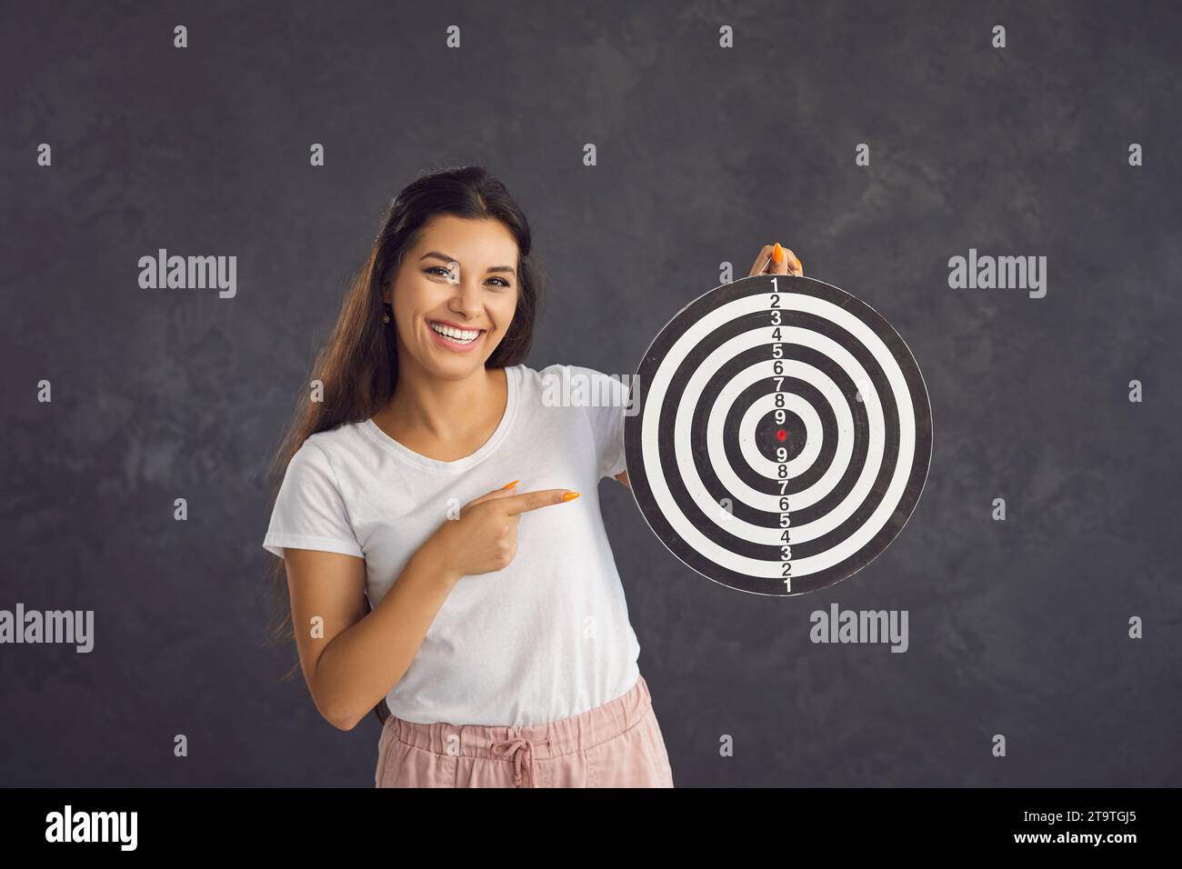Hands woman she pointing finger hi-res stock photography and images - Alamy