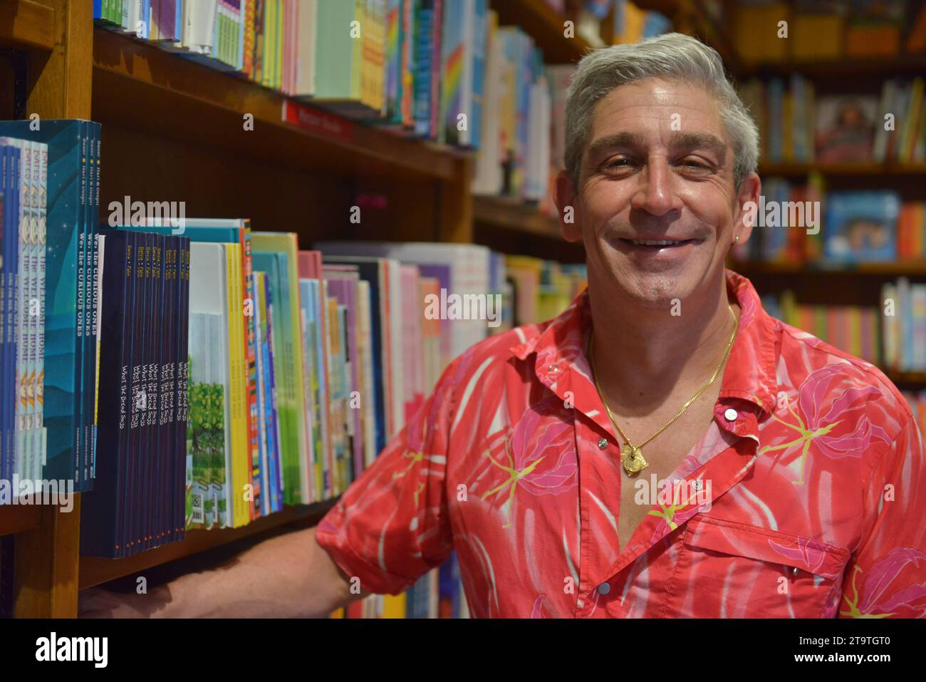 Coral Gables, USA. 25th Nov, 2023. CORAL GABLES, FLORIDA - NOVEMBER 25: Richard Blanco, poses for portrait during the celebrated and launch of Books & Books Literary new nonprofit Foundation with the Coral Gables business and literary community and the Coral Gables Chamber of Commerce Small Business Saturday at Books and Books-Gables on November 25, 2023 in Coral Gables, Florida. (Photo by JL/Sipa USA) Credit: Sipa USA/Alamy Live News Stock Photo