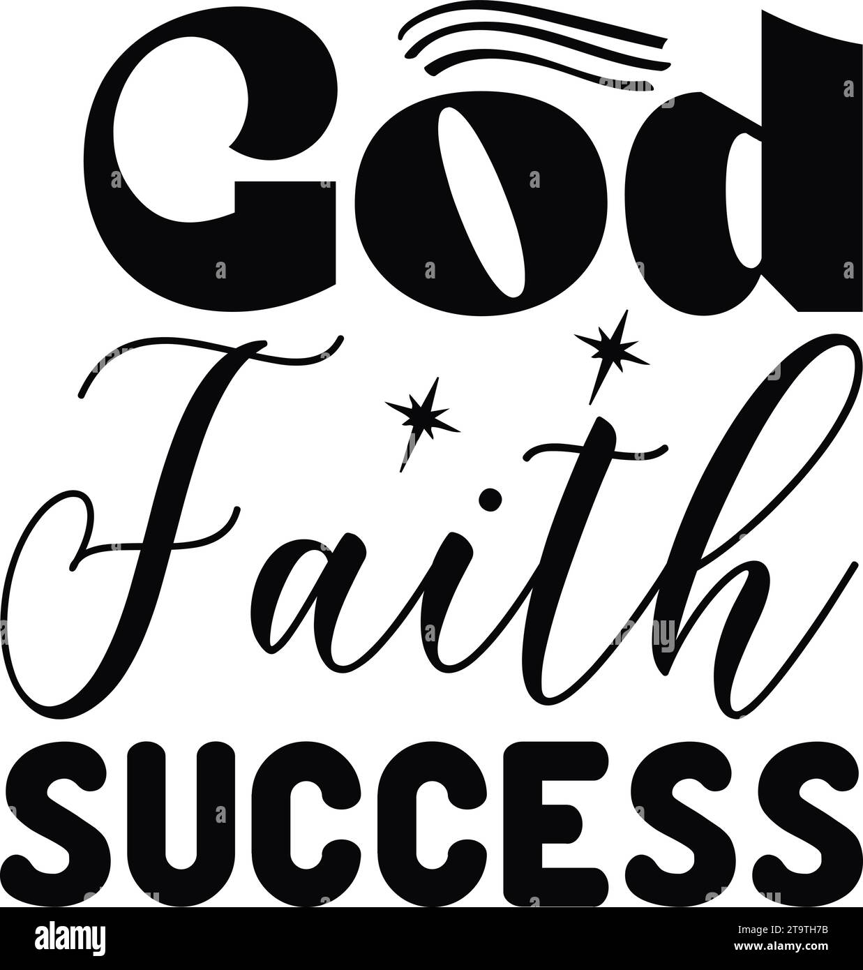God Faith Success Stock Vector