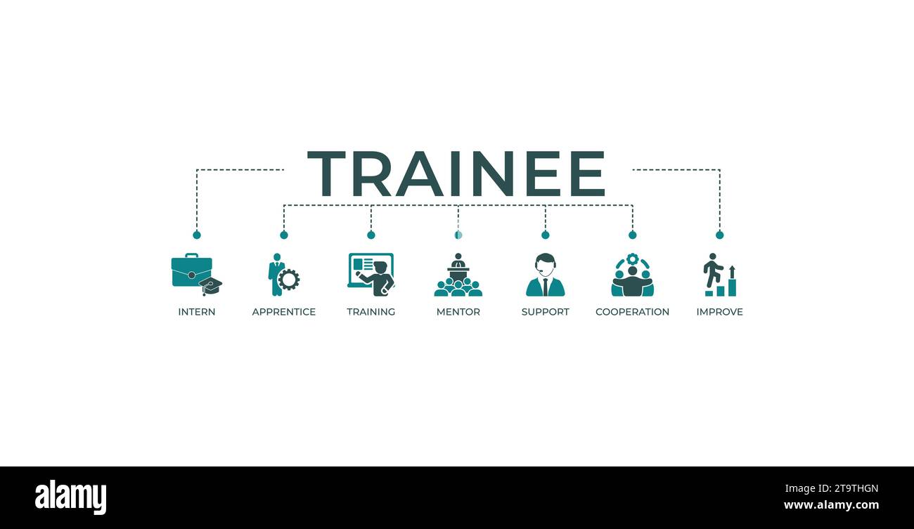 Trainee banner web icon vector illustration concept for internship