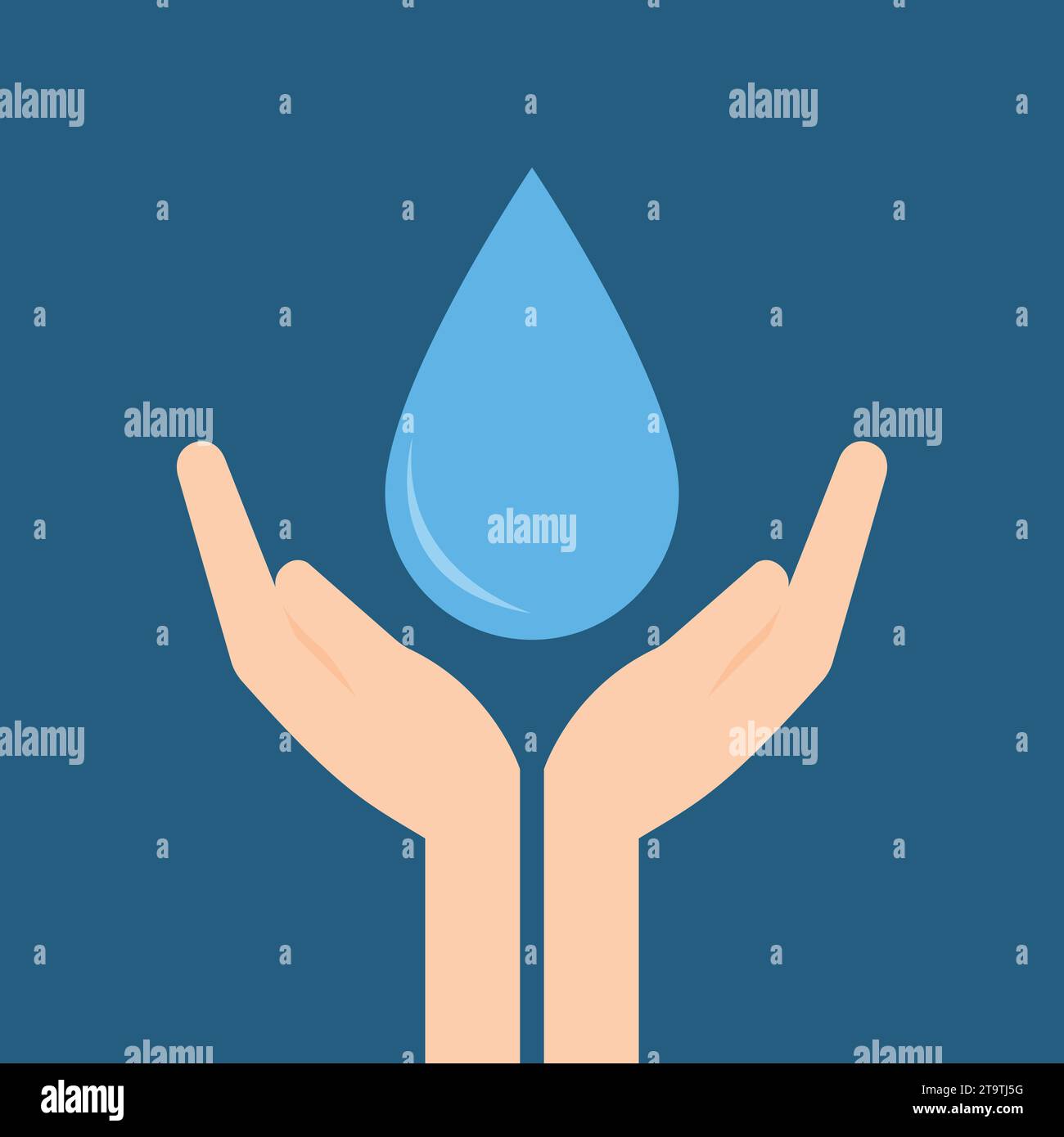 Save Water Hand Vector Hand holding water drop, for World Water Day on 22 March. Protecting ...