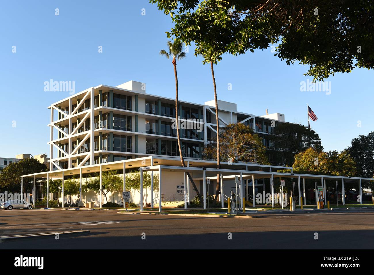COSTA MESA, CALIFORNIA - 12 NOV 2023: The Costa Mesa Civic Center on