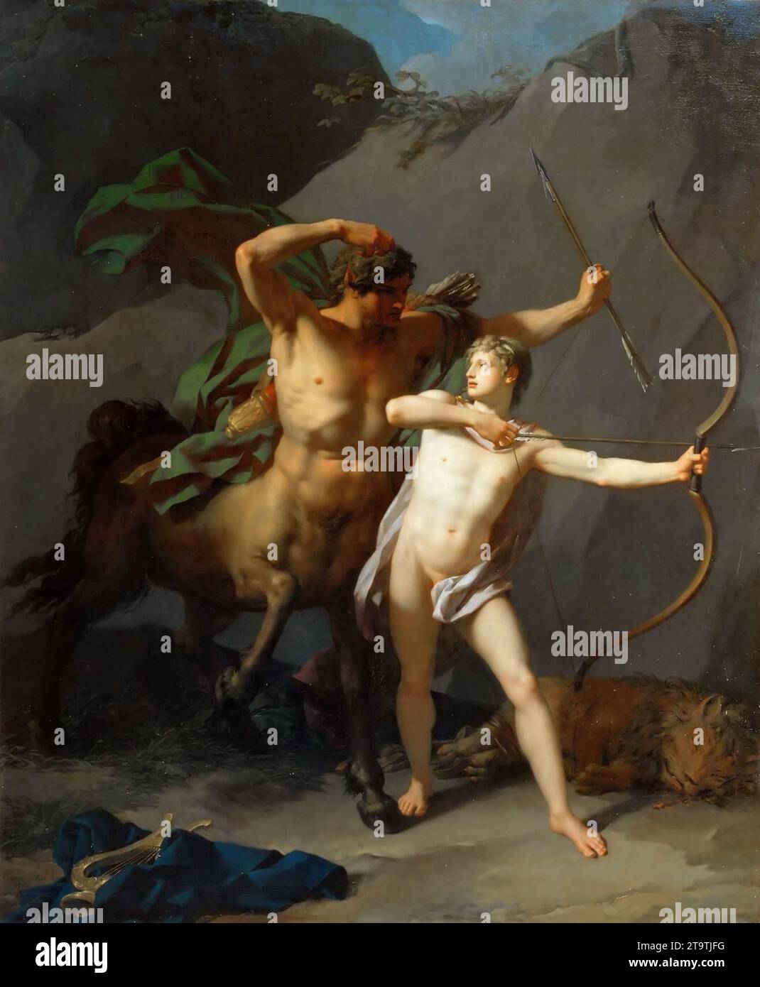 Education of Achilles by the Centaur Chiron 1782 by Jean-Baptiste Regnault Stock Photo