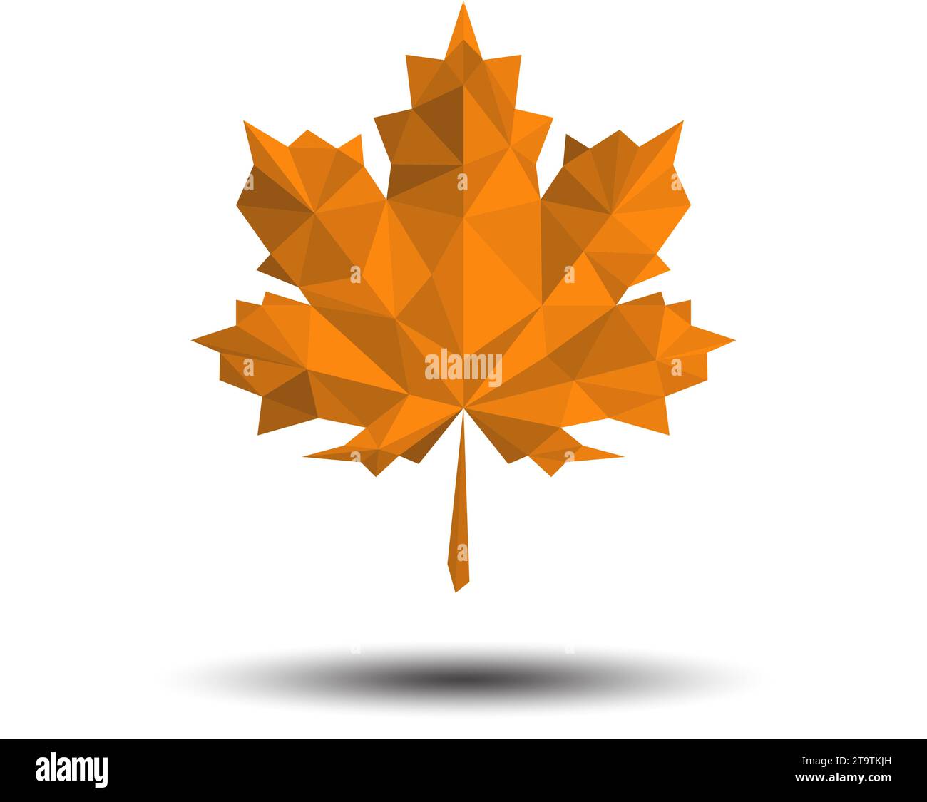 Polygon Maple leaf, autumn Icon on white background Stock Vector