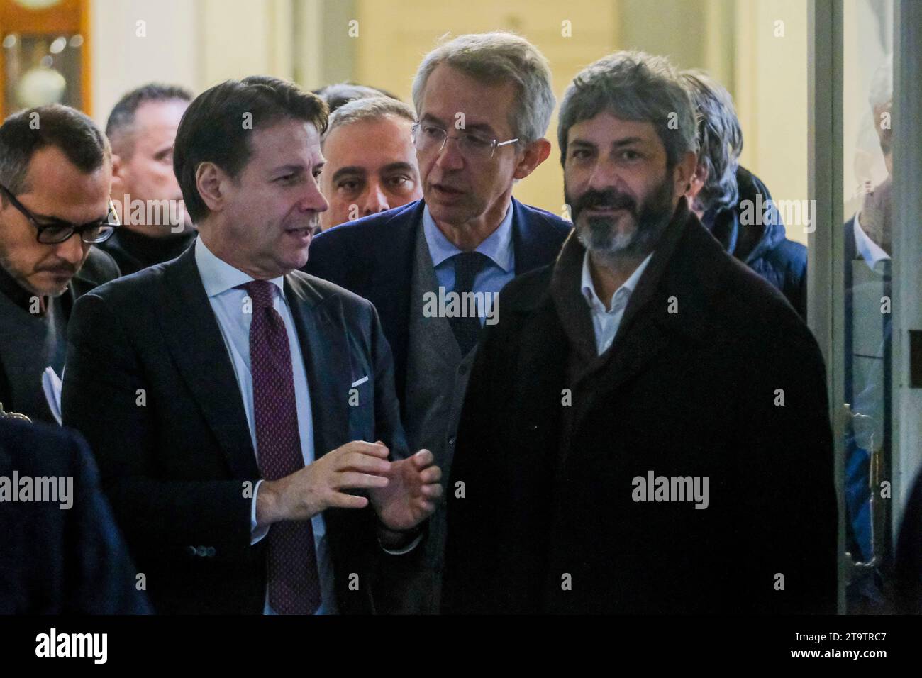 The political leader of the Five Stars Movement, Giuseppe Conte during 25 november... never again, in Naples 27 november 2023 at the Sala Giunta of Palazzo San Giacomo an event organised by the city of Naples in the presence of the mayor of naples Gaetano Manfredi, and former president of the chamber Roberto Fico Stock Photo