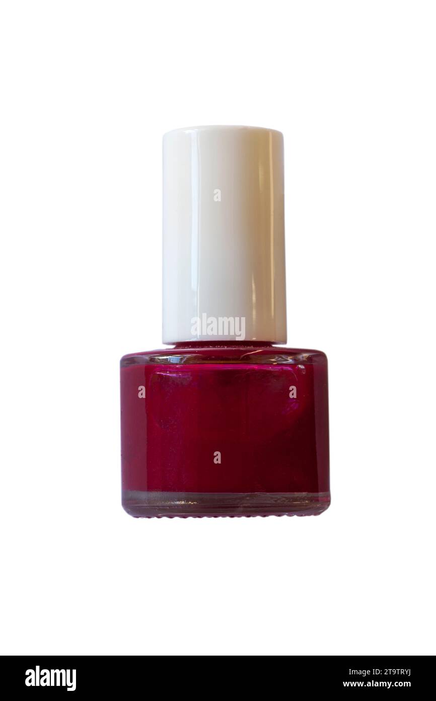 bottle of Dark Magenta Nail Polish from Marks and Spencer isolated on