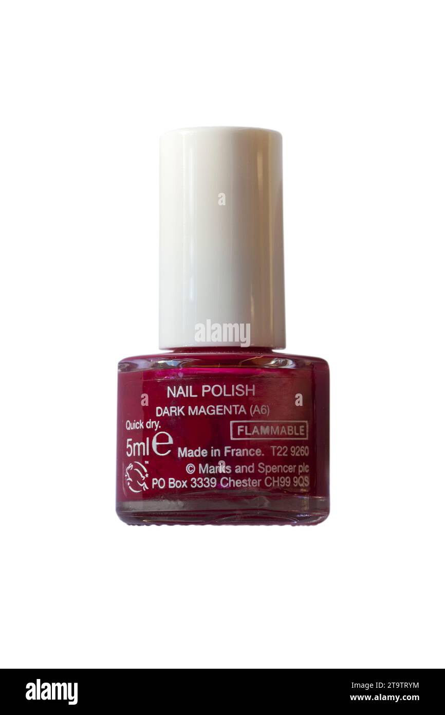 bottle of Dark Magenta Nail Polish, nail varnish, from Marks and