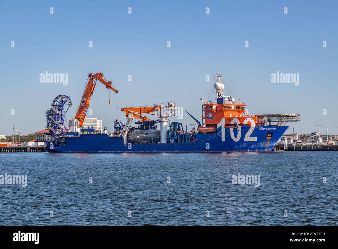North Ocean 102 Offshore Supply Ship in the shipping harbor at Gulfport