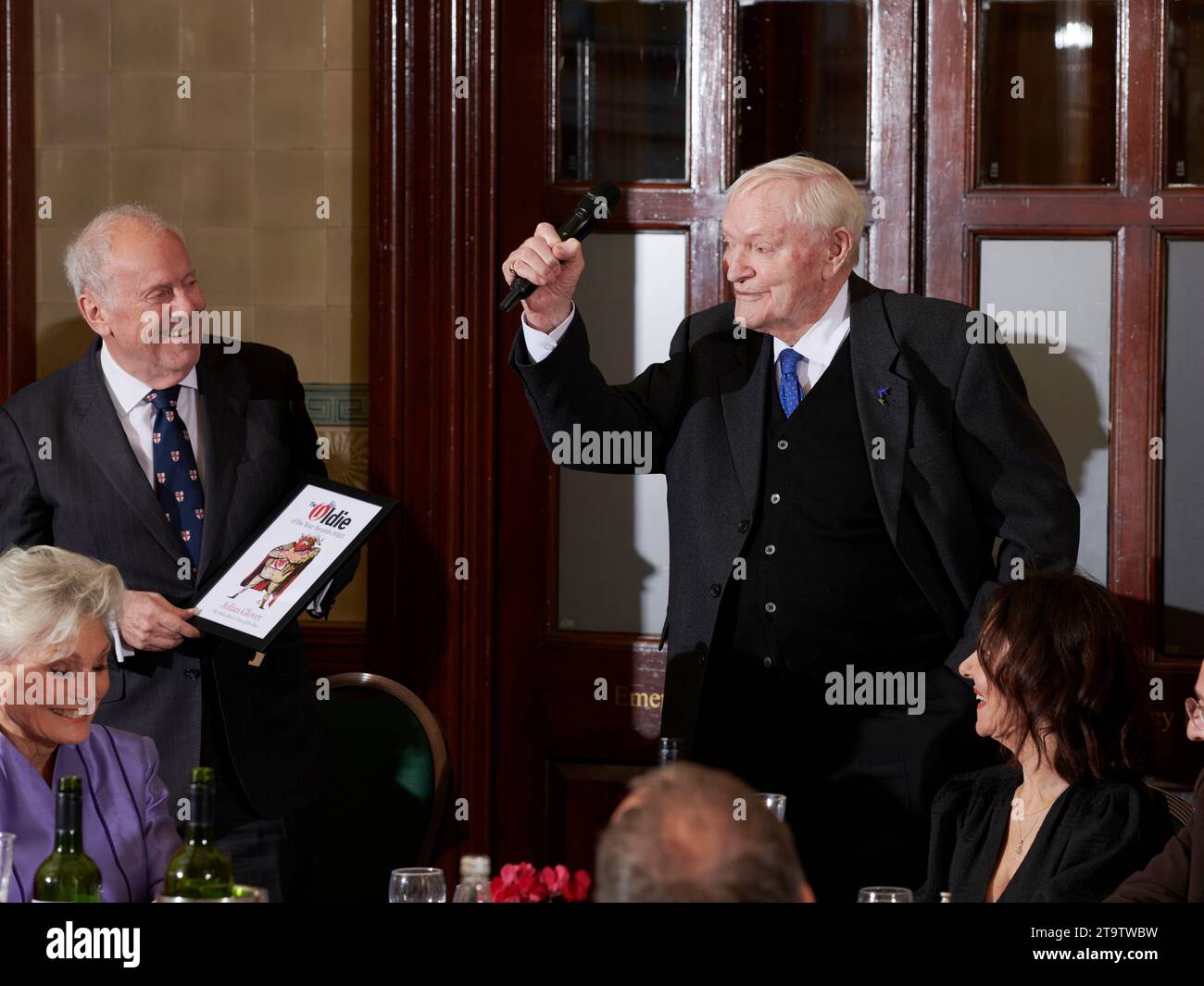 Julian Glover and Gyles Brandreth at The Oldie of the Year 2023, 23-11-23 Stock Photo