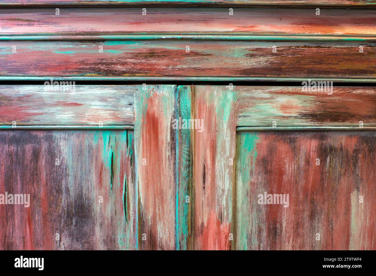 painted wood - abstract colorful background Stock Photo
