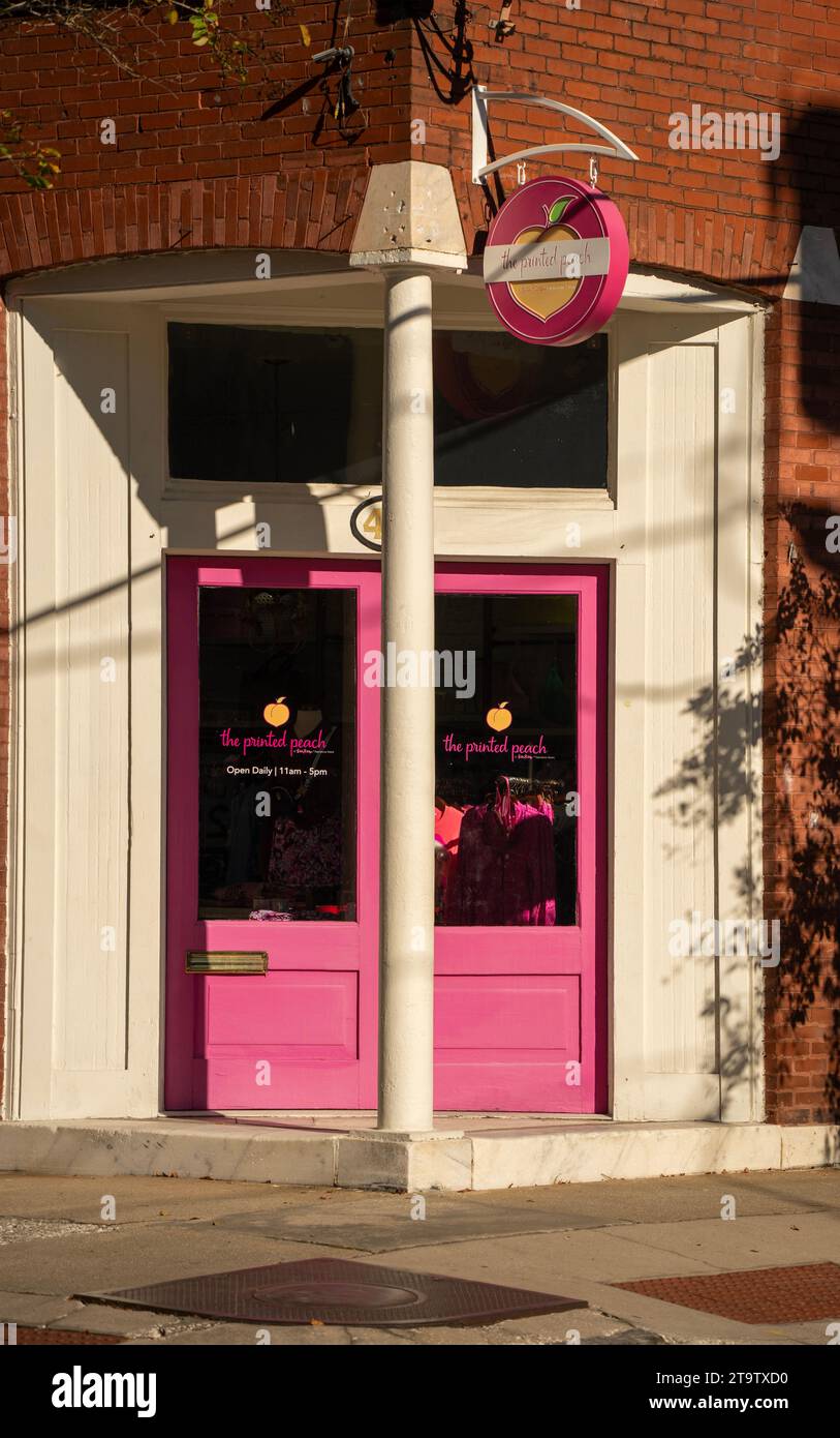 The Printed Peach a locally owned Lilly Pulitzer signature store in Savannah Georgia Stock Photo