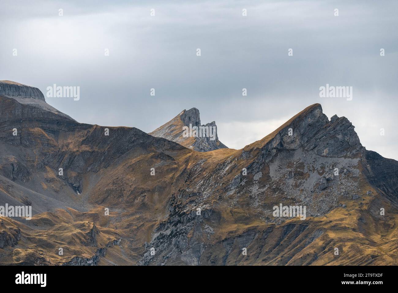 Mountainrange in the swiss alps Stock Photo
