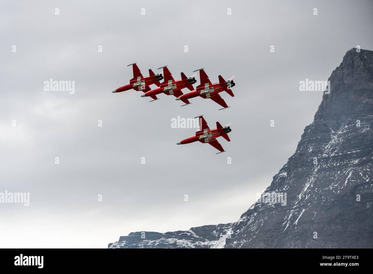 Patrouille Suisse at the airshow Axalp Stock Photo