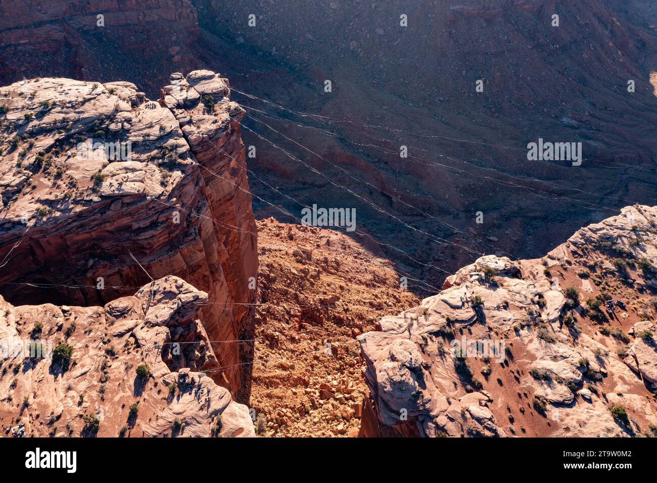 Aerial view of the Fruit Bowl in Mineral Canyon, site of the GGBY Highline Festival near Moab