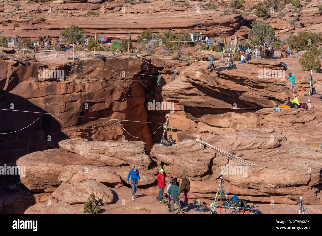 A view of the GGBY World Highline Festival at the Fruit Bowl Highline Area in Mineral Canyon