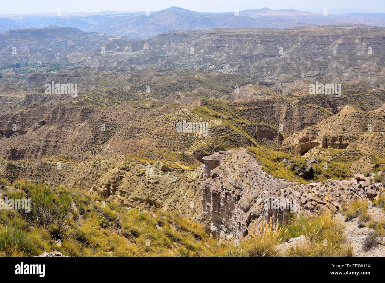 Gorafe desert, panoramic view. Granada, Andalusia, Spain. Stock Photo