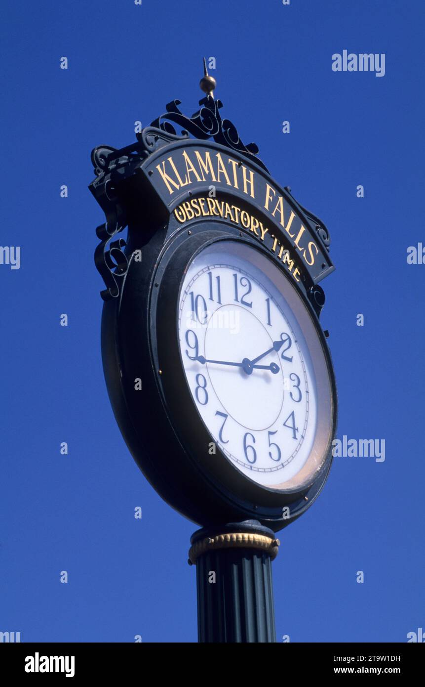 Klamath Falls Observatory Time clock, Klamath Falls, Oregon Stock Photo
