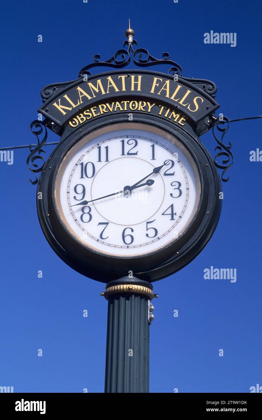 Klamath Falls Observatory Time clock, Klamath Falls, Oregon Stock Photo