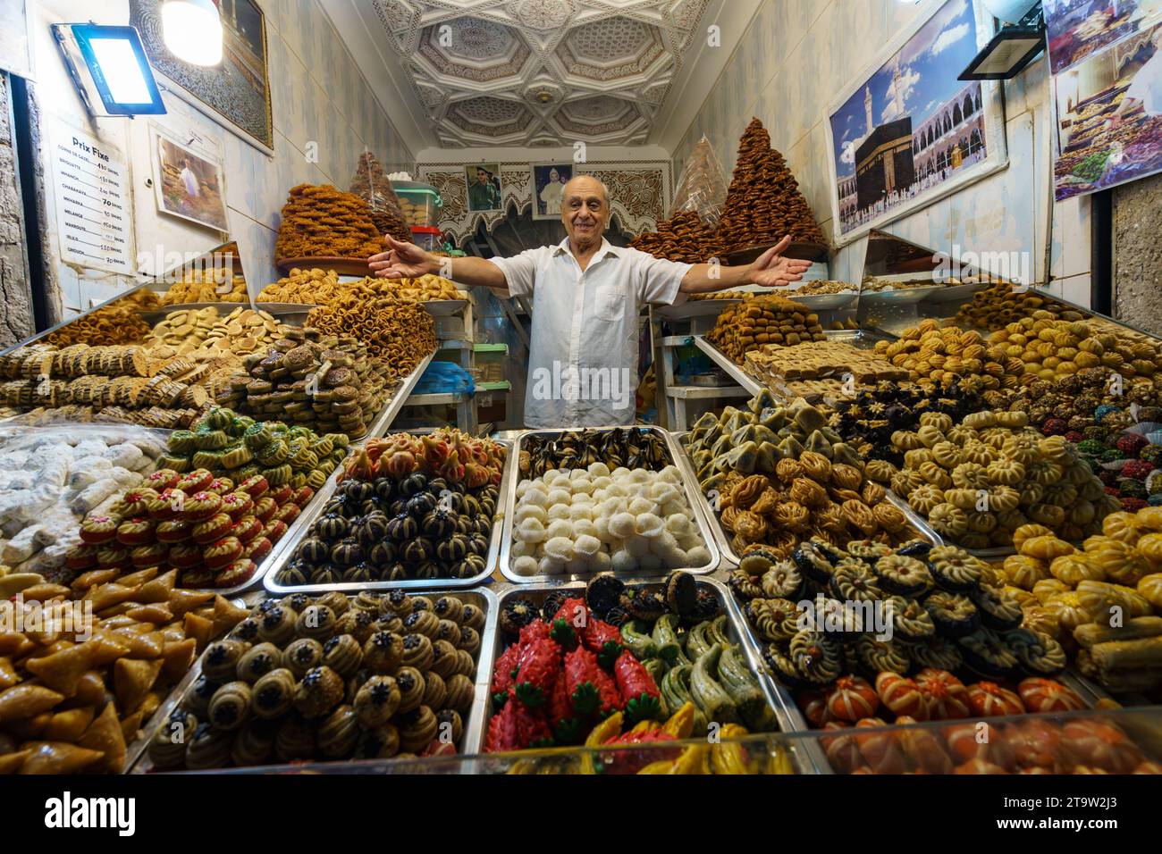North Africa. Morocco. Marrakesh. An oriental pastries shop in the