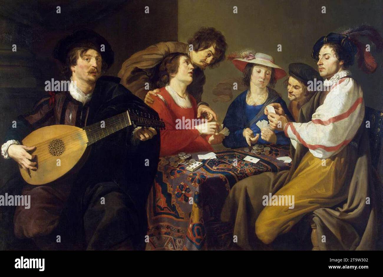 Card Game 1620s by Theodor Rombouts Stock Photo - Alamy