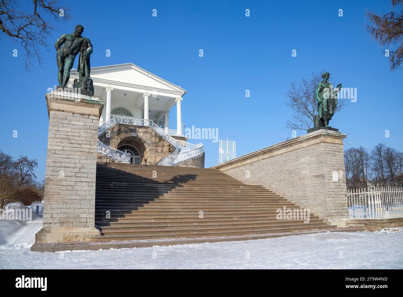 PUSHKIN, RUSSIA - FEBRUARY 21, 2023: Cameronov Gallery (1784-1787). Tsarskoye Selo Stock Photo