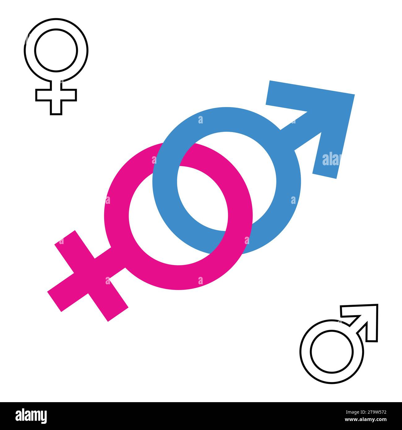 Female Male Gender Symbol Isolated Stock Vector