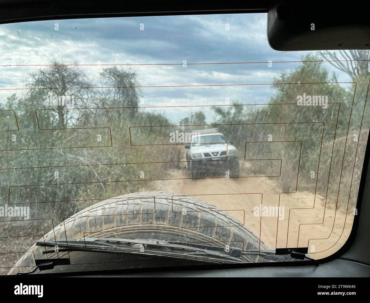 Madagascar, view from the rear window of an off-road vehicle Stock Photo