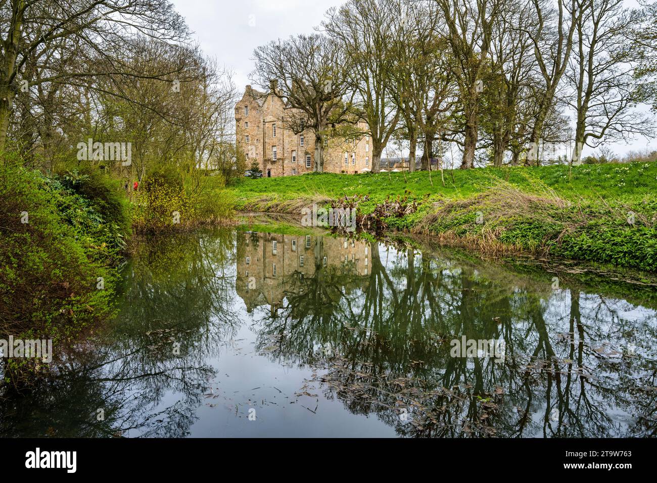 Reflections in the pond at Kellie Castle located just outside the small