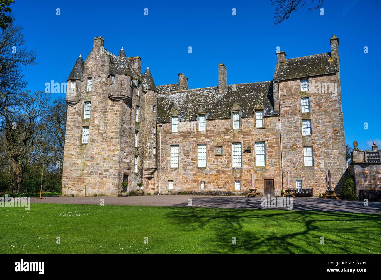Kellie Castle, a fine example of Scots Baronial domestic architecture, located just outside Arncroach village in the East Neuk of Fife, Scotland, UK Stock Photo