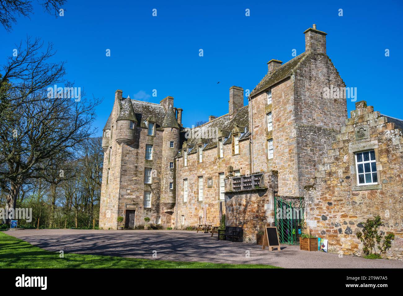 Kellie Castle, a fine example of Scots Baronial domestic architecture, located just outside Arncroach village in the East Neuk of Fife, Scotland, UK Stock Photo
