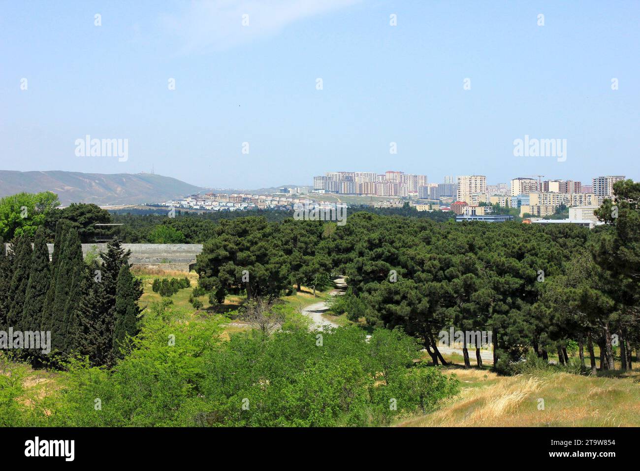 The beautiful city of Baku view from the mountain. New Yasamal. Stock Photo