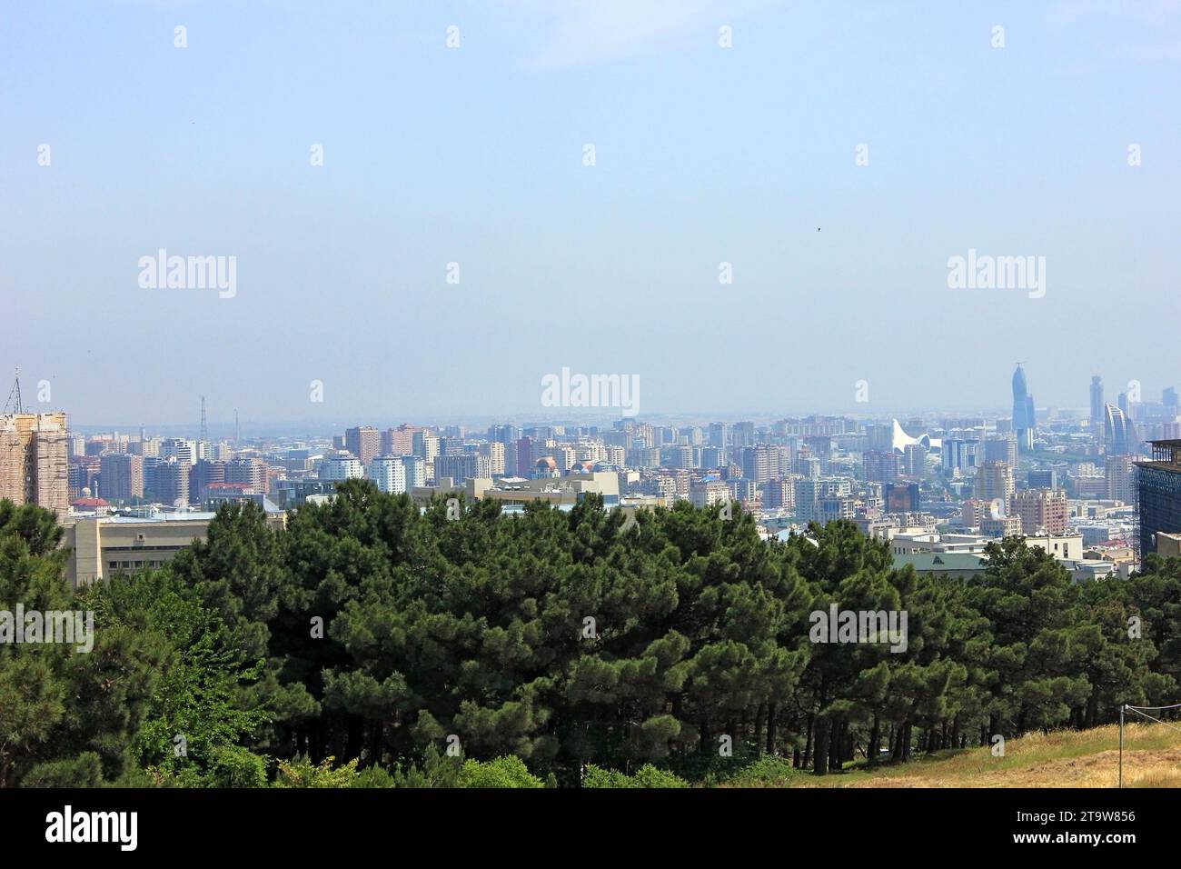 The beautiful city of Baku view from the mountain. Stock Photo