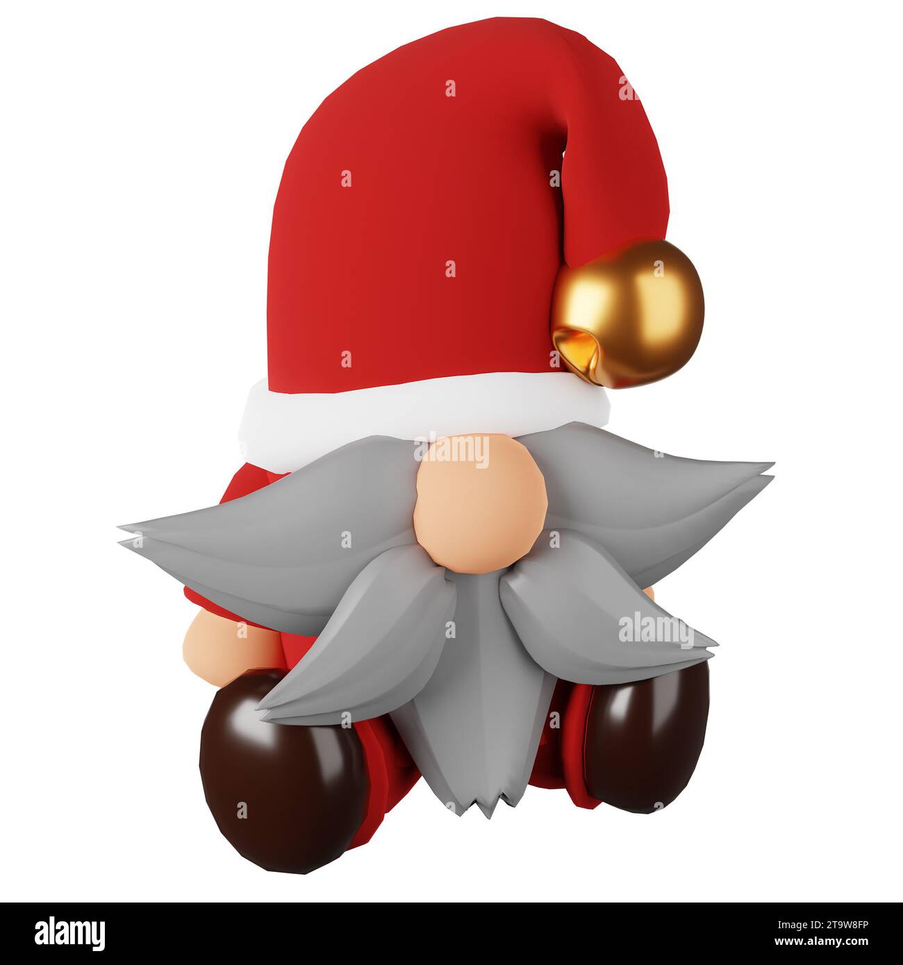 Joyful Christmas dwarf adds merriment to festivities, with a twinkle in his eye and a sack full of holiday cheer. Stock Photo