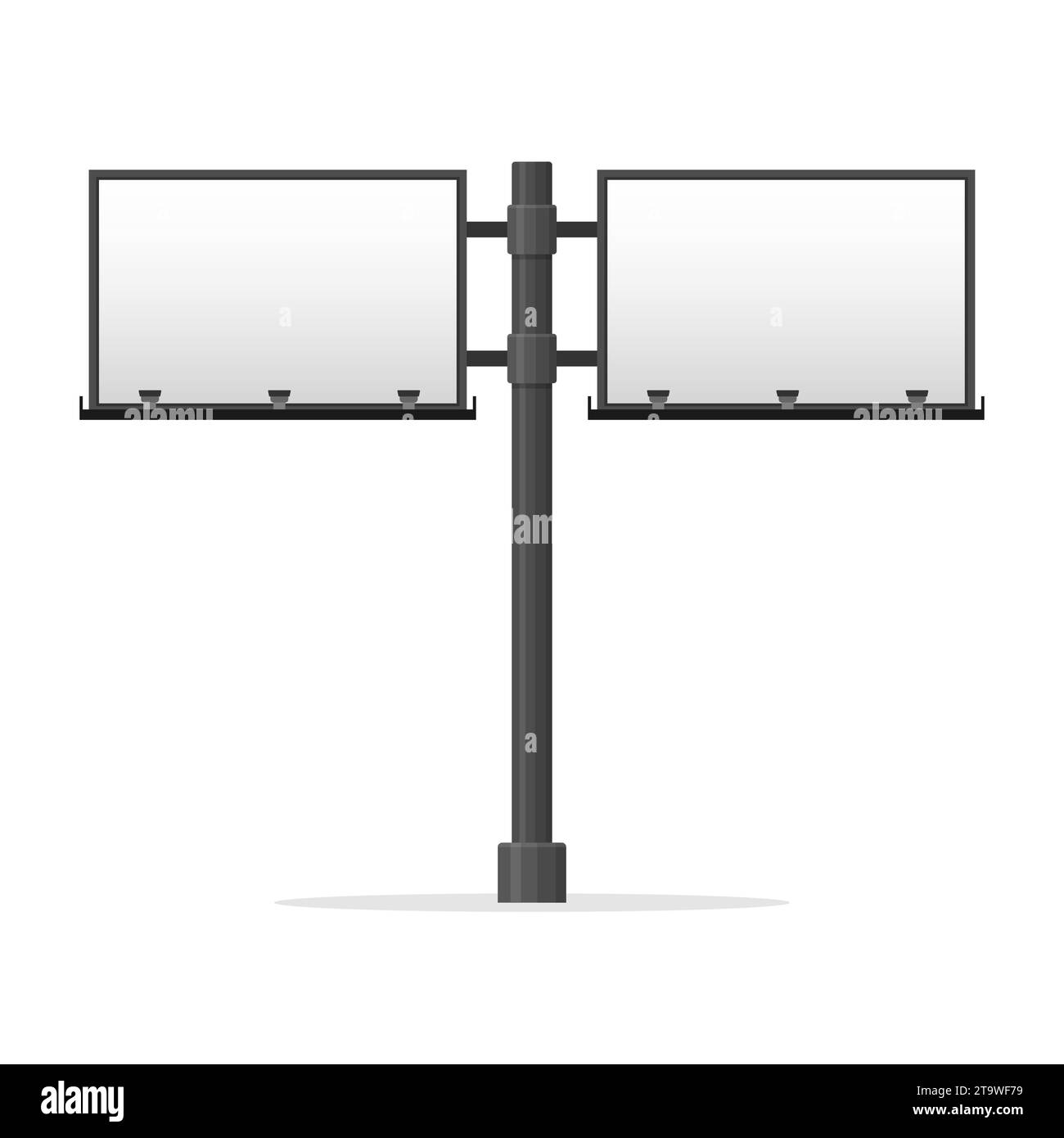 Billboard blank set. Empty billboard isolated on white background. City