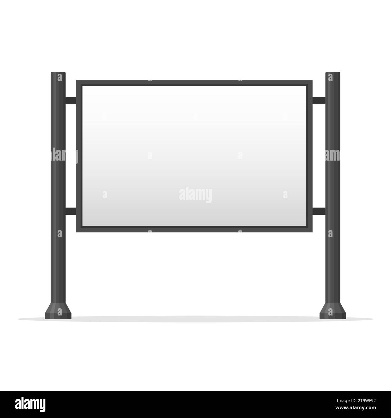 Billboard blank. Street lightbox display isolated on white background. City outdoor blank banner for advertise media. Outdoor advertising poster Stock Vector