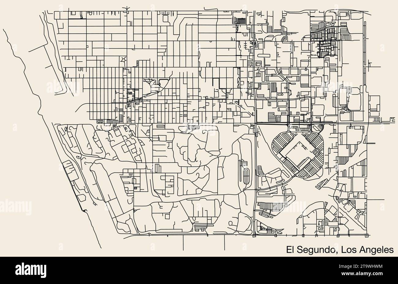 Street roads map of the CITY OF EL SEGUNDO, LOS ANGELES CITY COUNCIL