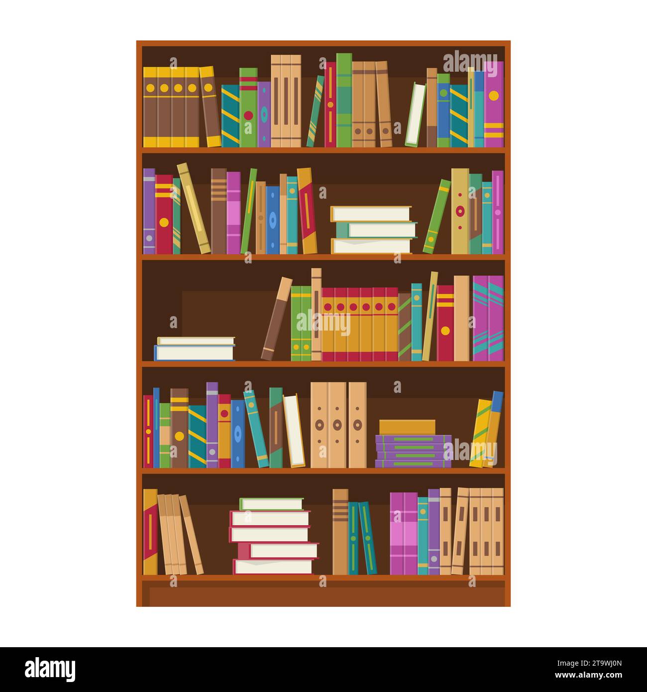 Watercolor book frame, education art library, bookshelves hand