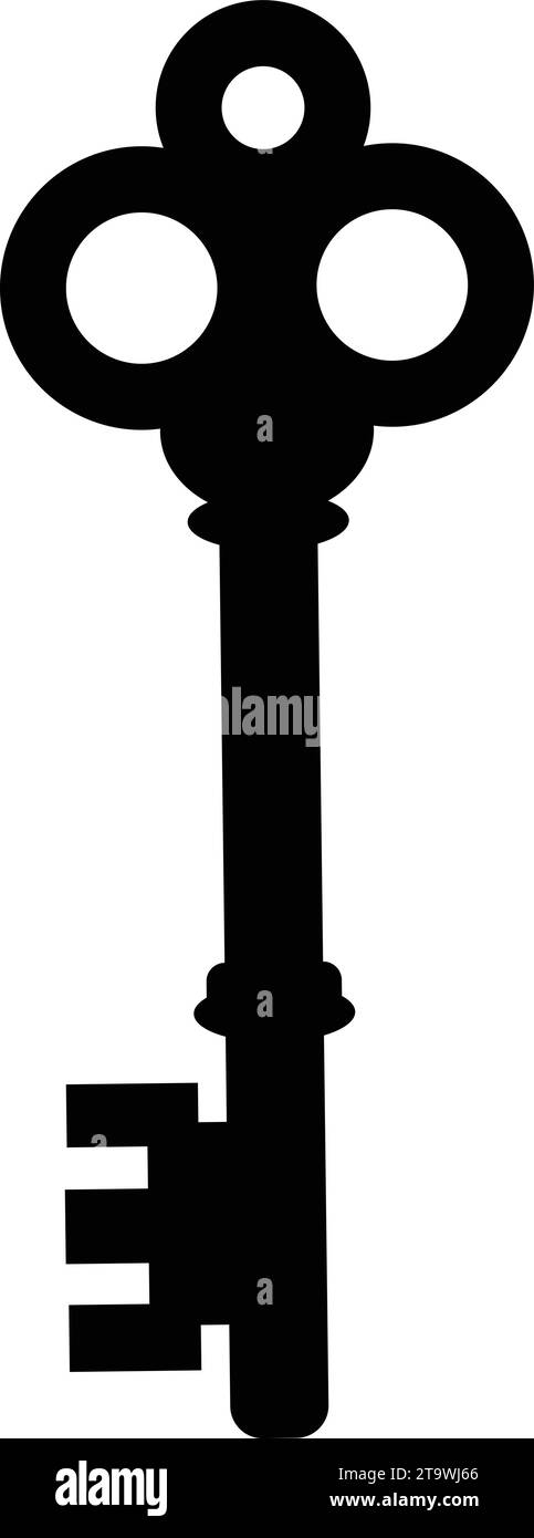 Key icon symbol flat style. Door or house key to unlock lock. Security ...