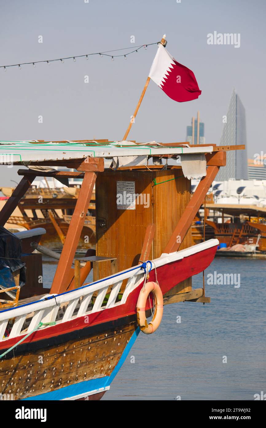 Qatar, Doha, dhow, traditional boat, detail, Stock Photo