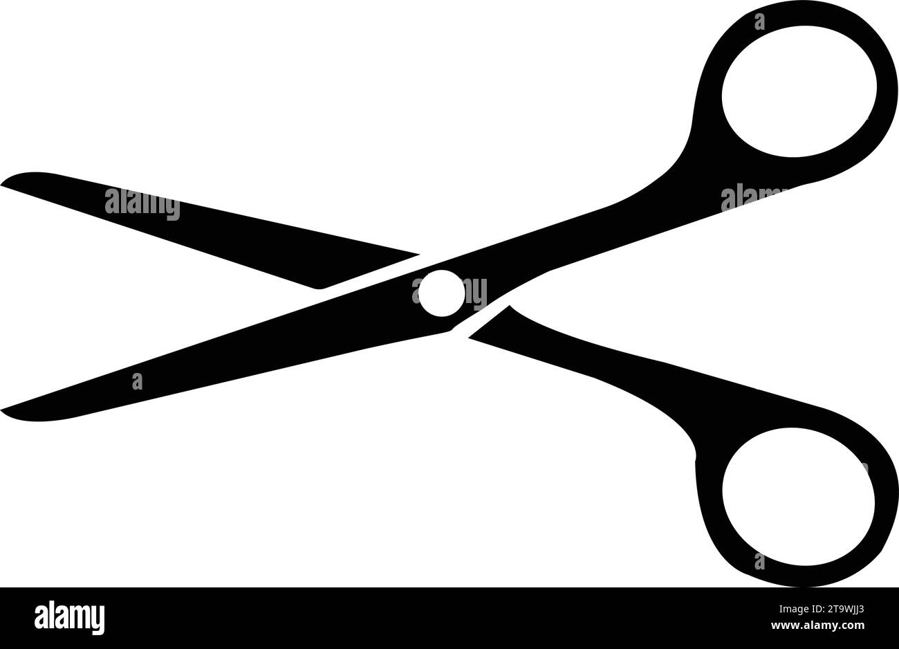 Scissor sign. Flat icon style. Scissors black on transparent background