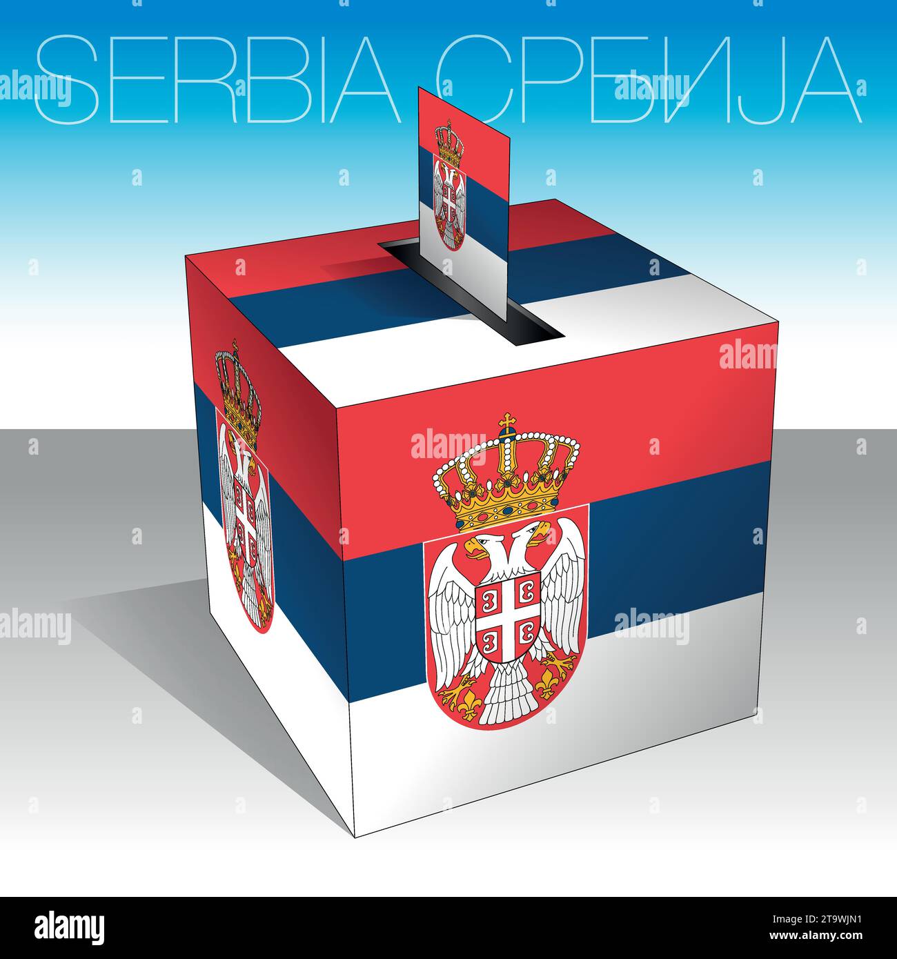 Serbia, european country, ballot box, flags and symbols, vector illustration Stock Vector