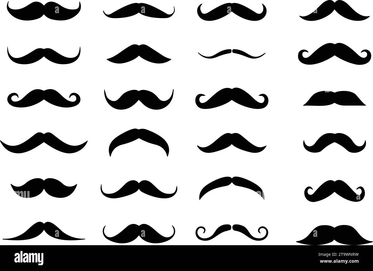 Different mustache set. Hipster mustache collection. Mustaches. Black