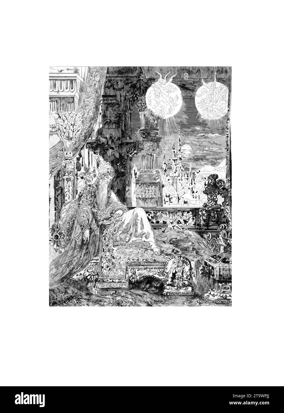 Le Songe d'un habitant du Mogol. Fйlix Bracquemond (French, Paris 1833-1914 Sиvres) After Gustave Moreau (French, Paris 1826-1898 Paris) Date: 1886. E Stock Photo