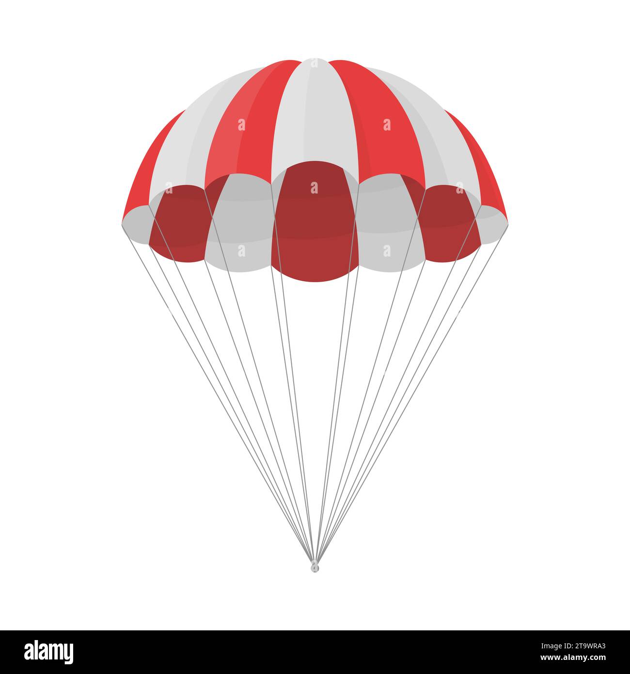 Parachute for launching cargo isolated on white background. Free descent and flight in space delivery gifts and goods with sudden pleasant surprise Stock Vector