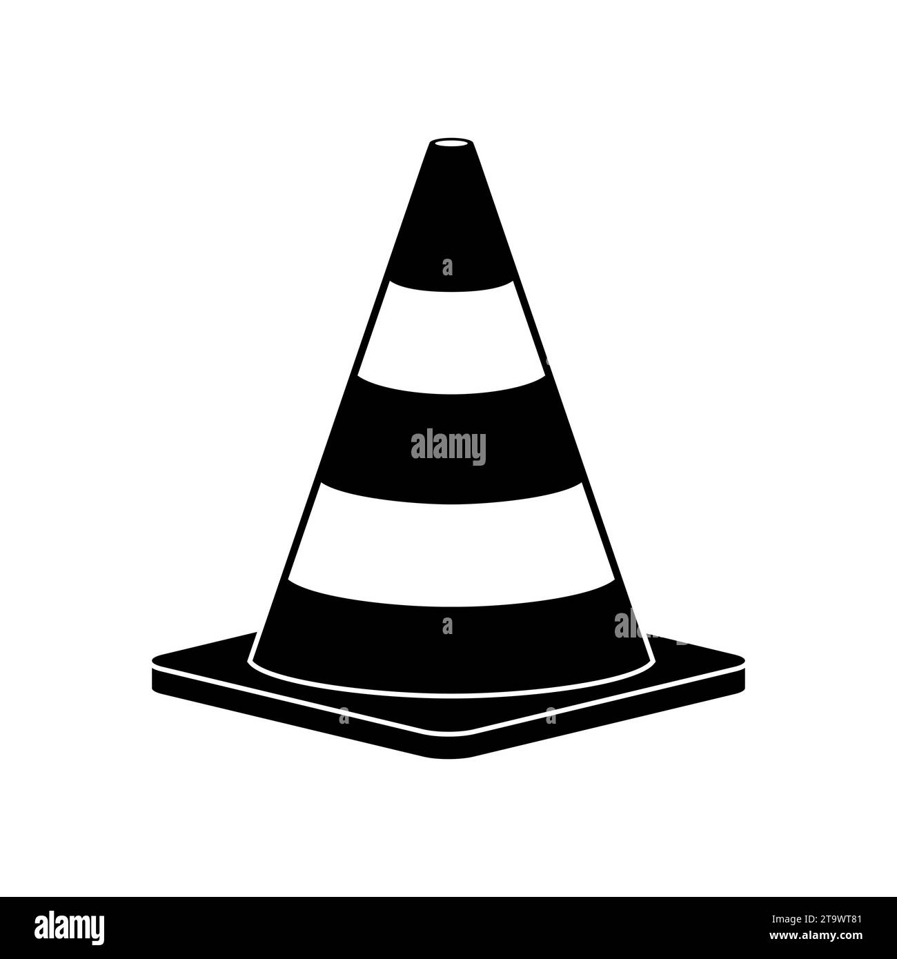 Traffic cone icon isolated on white background. Demolition road cone. traffic warning symbol for cars, stop to motion, to move sign, dangerous Stock Vector