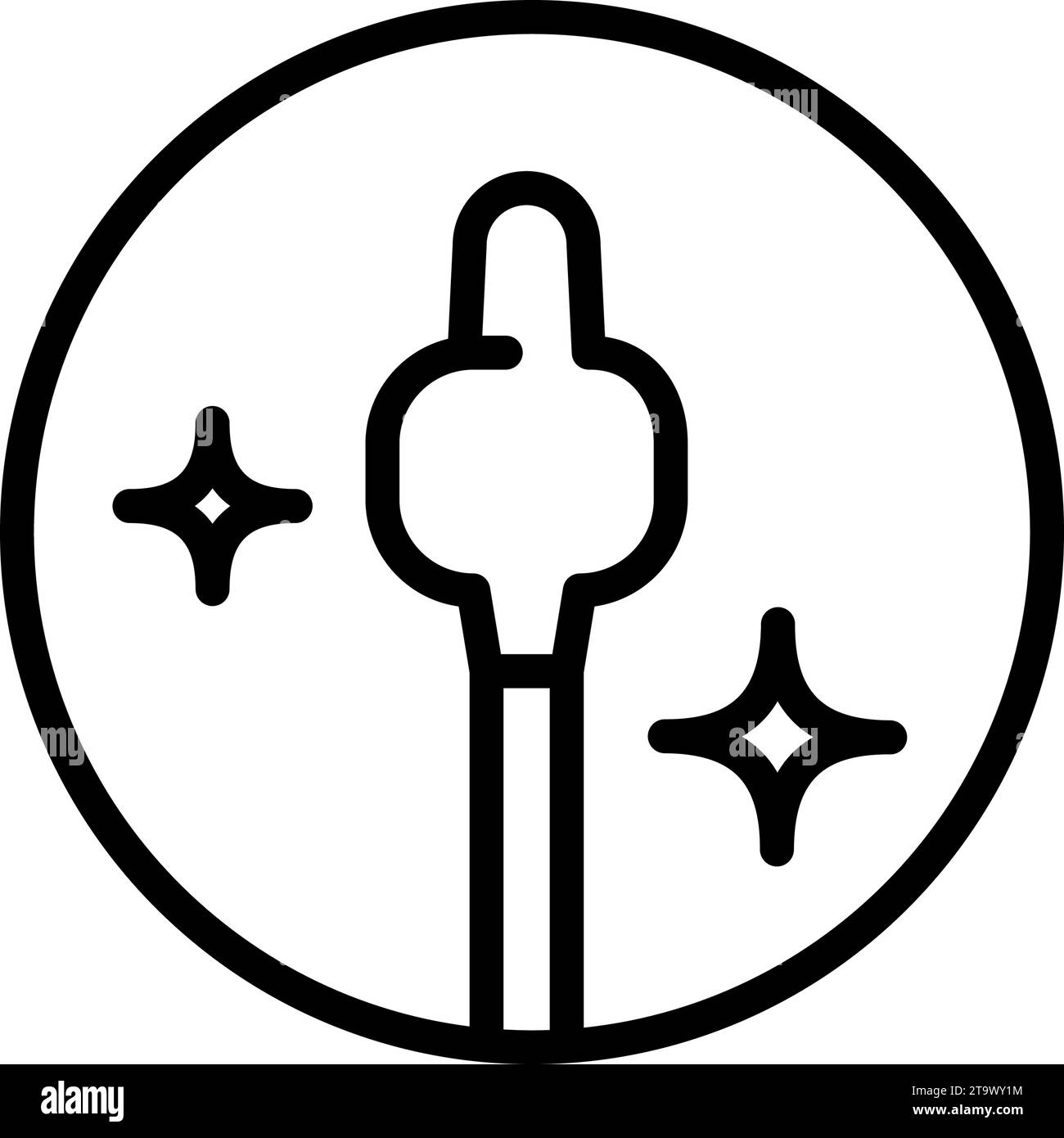 Cotton swab line icon. Simple style sign for mobile concept and web design. Cotton buds outline vector icon. Symbol, logo vector graphics. Stock Vector