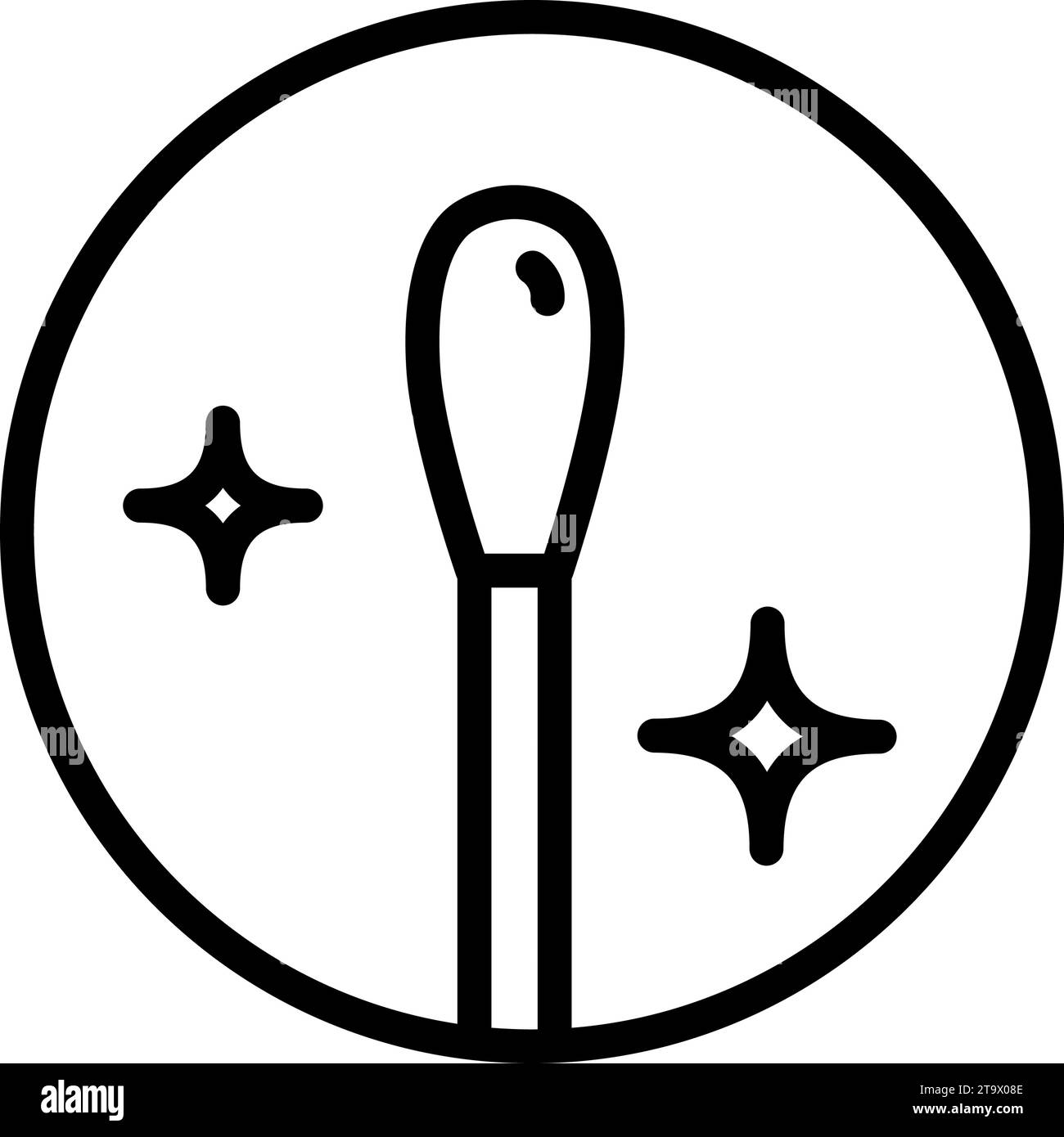 Cotton swab, clean, medical, tool stick vector icon. Removing earwax, cleaning. Safety, cotton